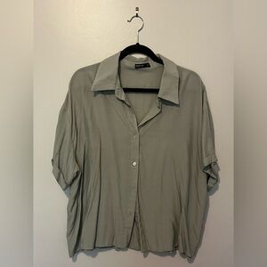 Green Casual Button Down Shirt